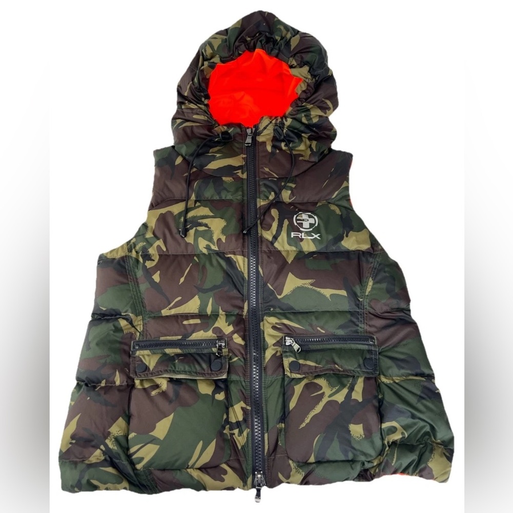 Camouflage Puffer Vest with Hood